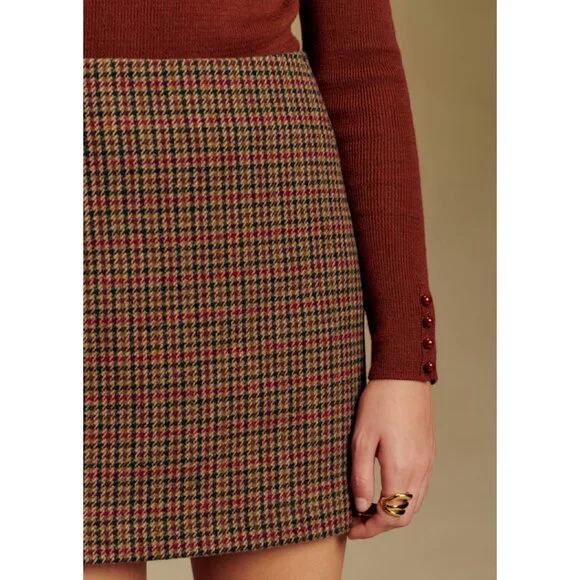 Sezane Brown and Tan Mini Skirt - Picture 2 of 5